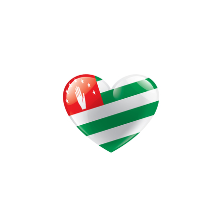 Abkhazia flag, vector illustration on a white backgroundのイラスト素材
