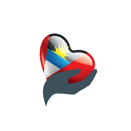 Antigua and Barbuda flag, vector illustration on a white background.のイラスト素材