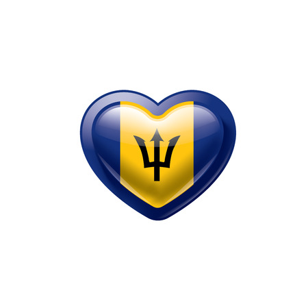 Barbados flag, vector illustration on a white backgroundのイラスト素材