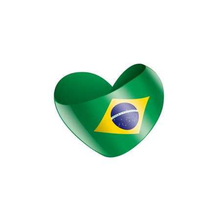 Brazil national flag, vector illustration on a white backgroundのイラスト素材