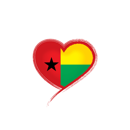 Guinea Bissau national flag, vector illustration on a white backgroundのイラスト素材