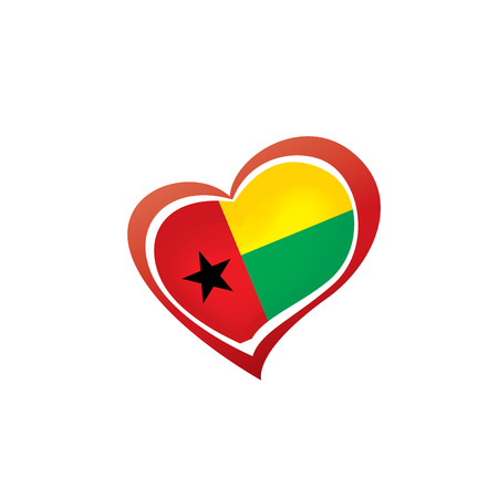 Guinea Bissau national flag, vector illustration on a white backgroundのイラスト素材