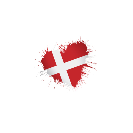 Denmark national flag, vector illustration on a white backgroundのイラスト素材