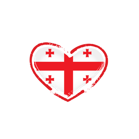Georgia national flag, vector illustration on a white backgroundのイラスト素材