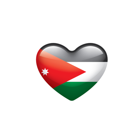Jordan national flag, vector illustration on a white backgroundのイラスト素材