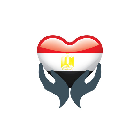 Egypt national flag, vector illustration on a white backgroundのイラスト素材