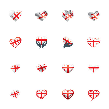 Georgia national flag, vector illustration on a white backgroundのイラスト素材