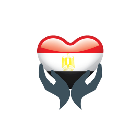 Egypt national flag, vector illustration on a white backgroundのイラスト素材