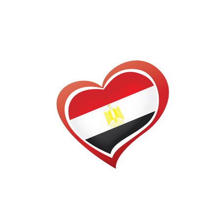 Egypt national flag, vector illustration on a white backgroundのイラスト素材
