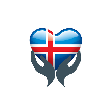 Iceland national flag, vector illustration on a white backgroundのイラスト素材