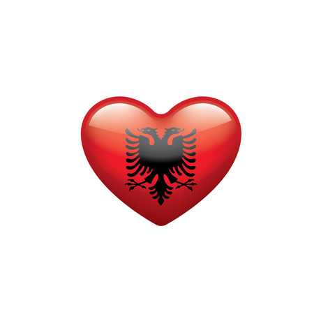 Albania national flag, vector illustration on a white backgroundのイラスト素材