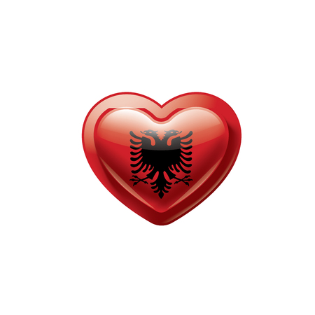 Albania national flag, vector illustration on a white backgroundのイラスト素材