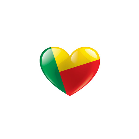Benin national flag, vector illustration on a white backgroundのイラスト素材