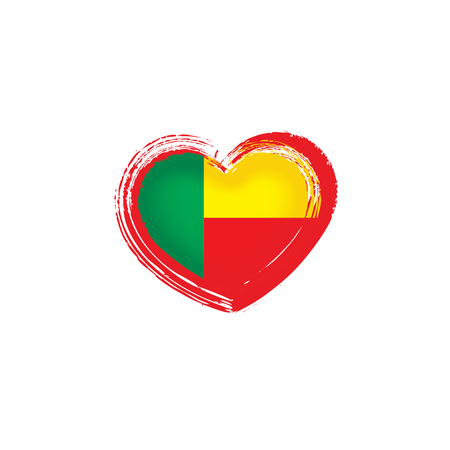 Benin national flag, vector illustration on a white backgroundのイラスト素材