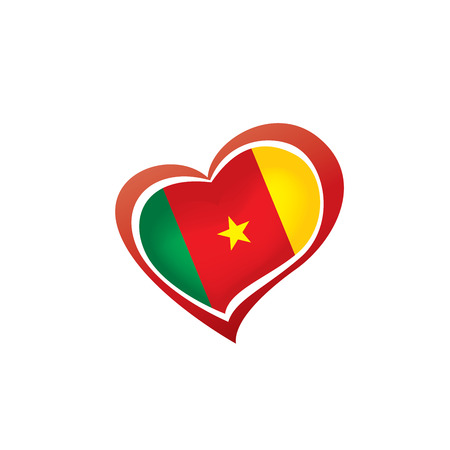 Cameroon national flag, vector illustration on a white backgroundのイラスト素材