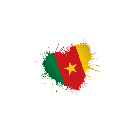 Cameroon national flag, vector illustration on a white backgroundのイラスト素材