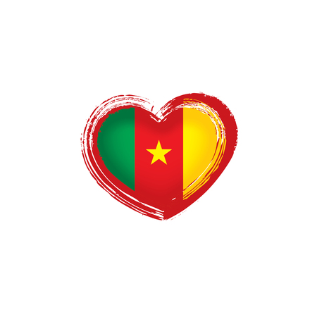 Cameroon national flag, vector illustration on a white backgroundのイラスト素材