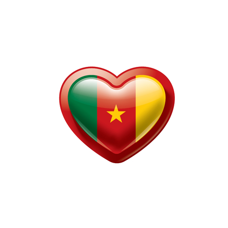 Cameroon national flag, vector illustration on a white backgroundのイラスト素材