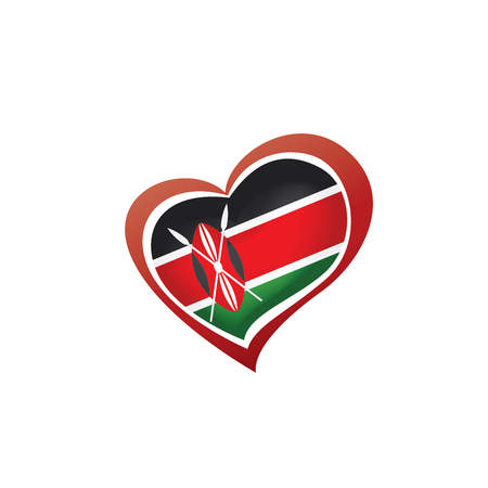 Kenya national flag, vector illustration on a white backgroundのイラスト素材
