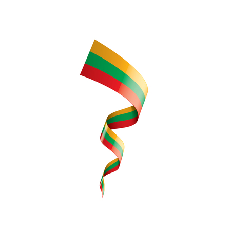 Lithuania flag, vector illustration on a white backgroundのイラスト素材