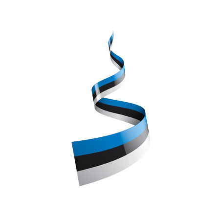 Estonia flag, vector illustration on a white background.のイラスト素材