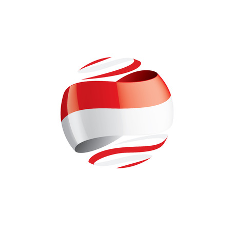 Indonesia flag, vector illustration on a white background.のイラスト素材