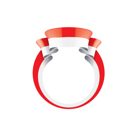 Indonesia flag, vector illustration on a white background.のイラスト素材