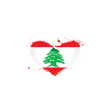 Lebanese national flag, vector illustration on a white backgroundのイラスト素材
