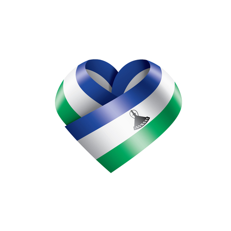 Lesotho national flag, vector illustration on a white backgroundのイラスト素材