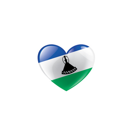 Lesotho national flag, vector illustration on a white backgroundのイラスト素材