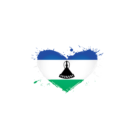 Lesotho national flag, vector illustration on a white backgroundのイラスト素材