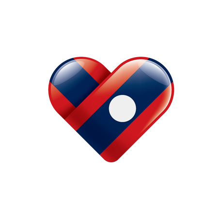 Laos national flag, vector illustration on a white backgroundのイラスト素材