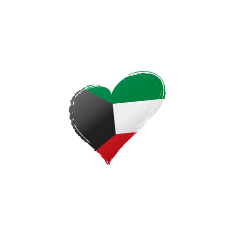 Kuwait national flag, vector illustration on a white backgroundのイラスト素材