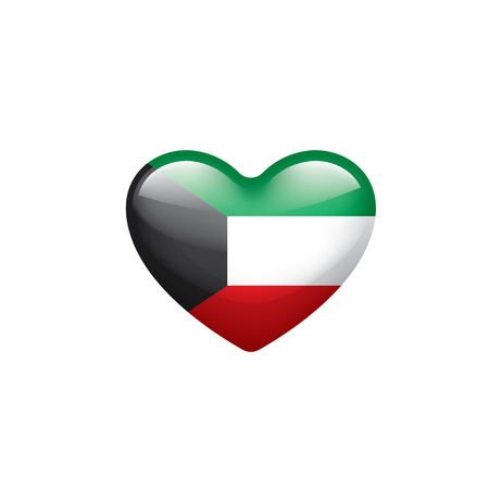 Kuwait national flag, vector illustration on a white backgroundのイラスト素材