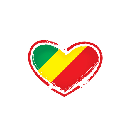 Congo national flag, vector illustration on a white backgroundのイラスト素材