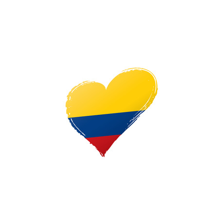 Colombia national flag, vector illustration on a white backgroundのイラスト素材