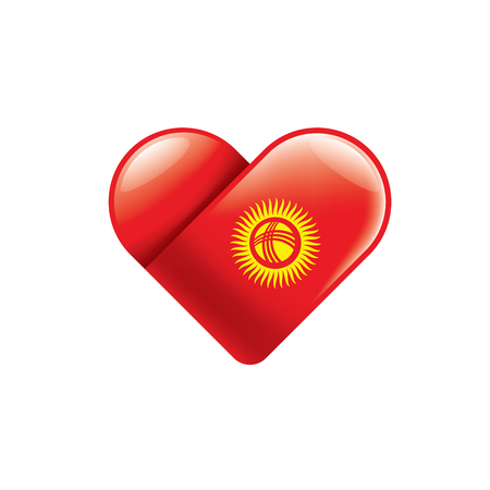 kirghizia national flag, vector illustration on a white backgroundのイラスト素材