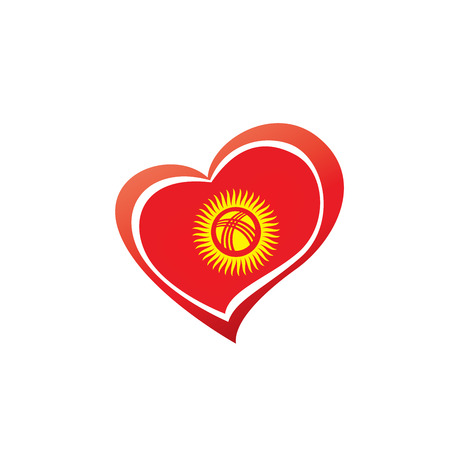 kirghizia national flag, vector illustration on a white backgroundのイラスト素材