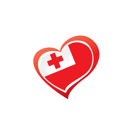 Tonga flag, vector illustration on a white backgroundのイラスト素材