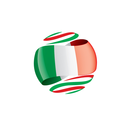 Italy flag, vector illustration on a white backgroundのイラスト素材