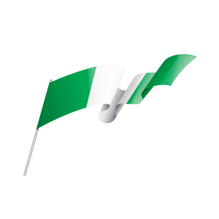 Nigeria flag, vector illustration on a white backgroundのイラスト素材