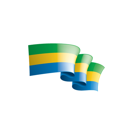 Gabon flag, vector illustration on a white backgroundのイラスト素材