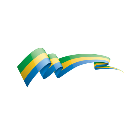 Gabon flag, vector illustration on a white backgroundのイラスト素材