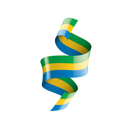 Gabon flag, vector illustration on a white backgroundのイラスト素材