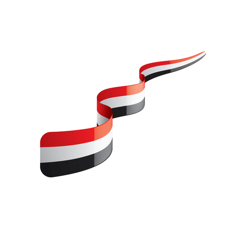 Yemeni flag, vector illustration on a white backgroundのイラスト素材