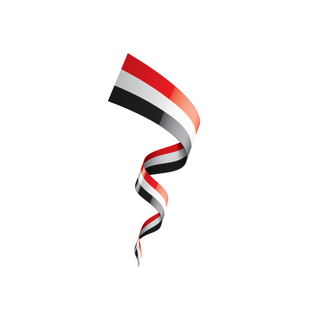 Yemeni flag, vector illustration on a white backgroundのイラスト素材
