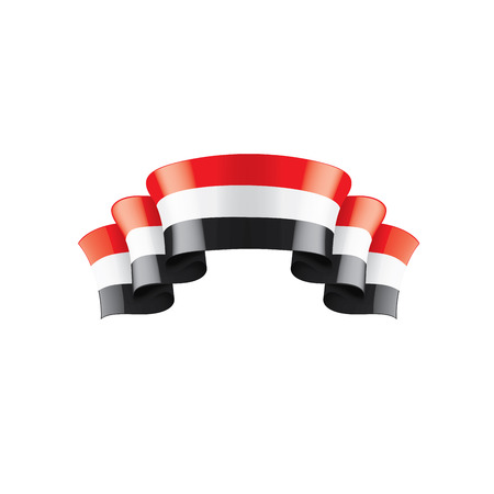 Yemeni flag, vector illustration on a white backgroundのイラスト素材