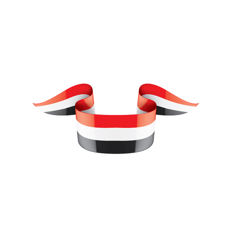 Yemeni flag, vector illustration on a white backgroundのイラスト素材