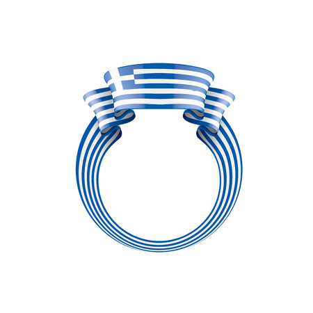 Greece flag, vector illustration on a white backgroundのイラスト素材