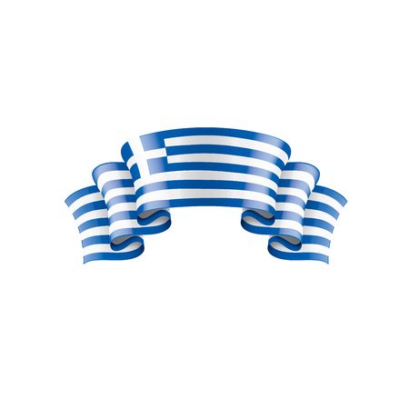 Greece flag, vector illustration on a white backgroundのイラスト素材